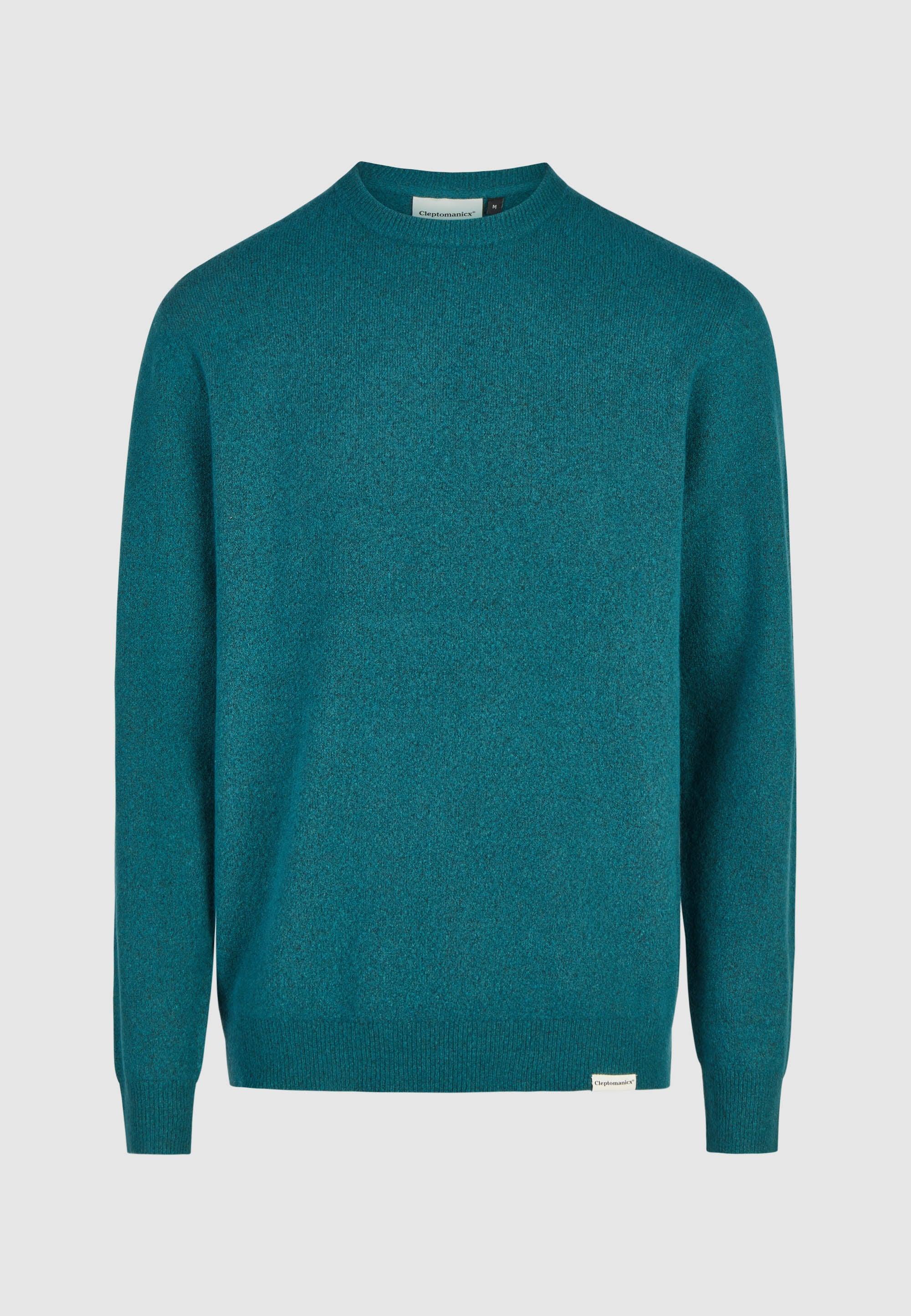 Cleptomanicx Soft Knit Jasper Teal Strickpullover Herren petrol